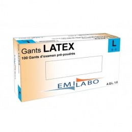 Gants d'examen latex poudrés