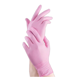 GANTS D'EXAMEM NITRILE ROSE